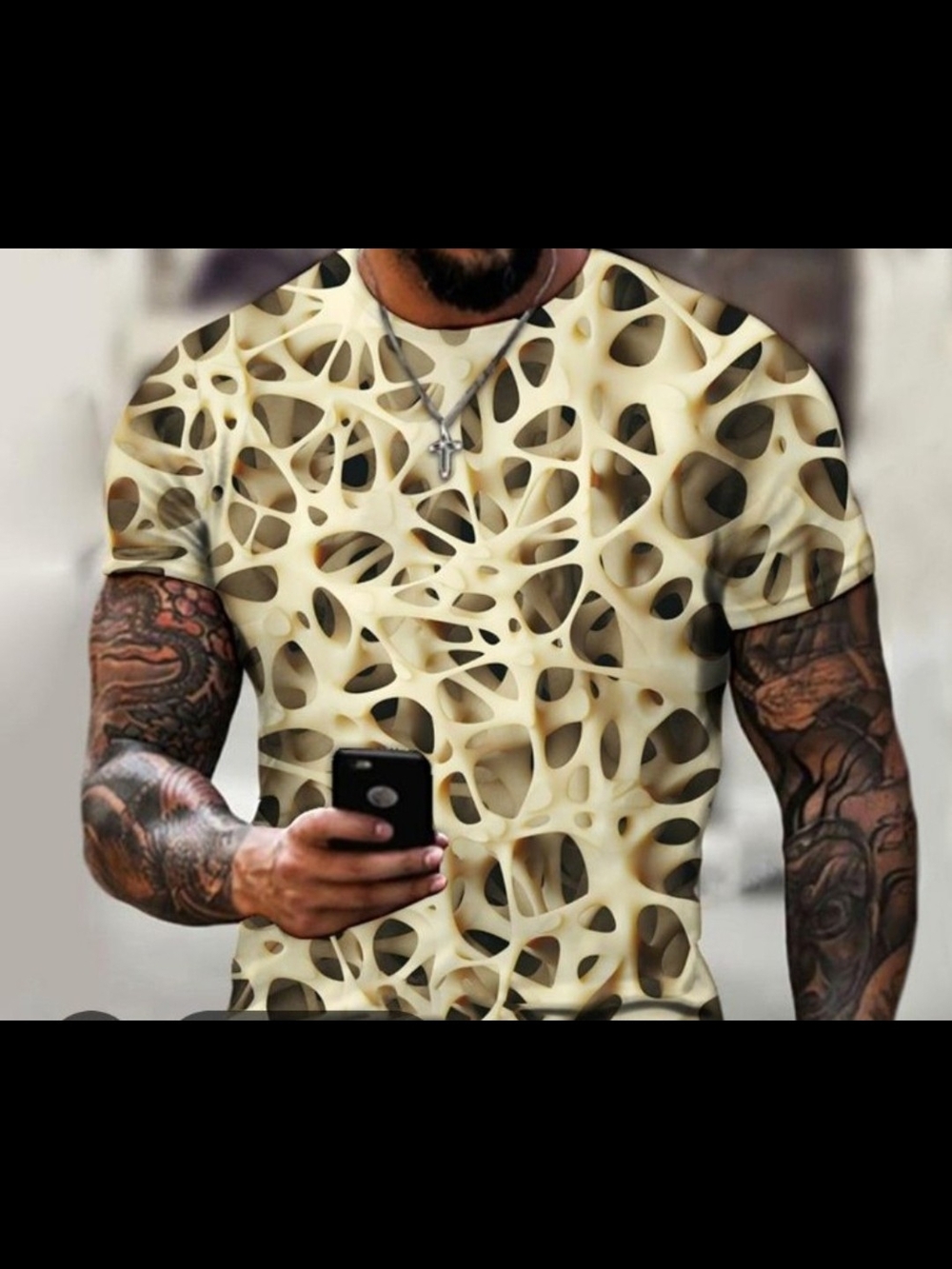 Men's 3D BONE STRUCTURE PRINT SHIRT